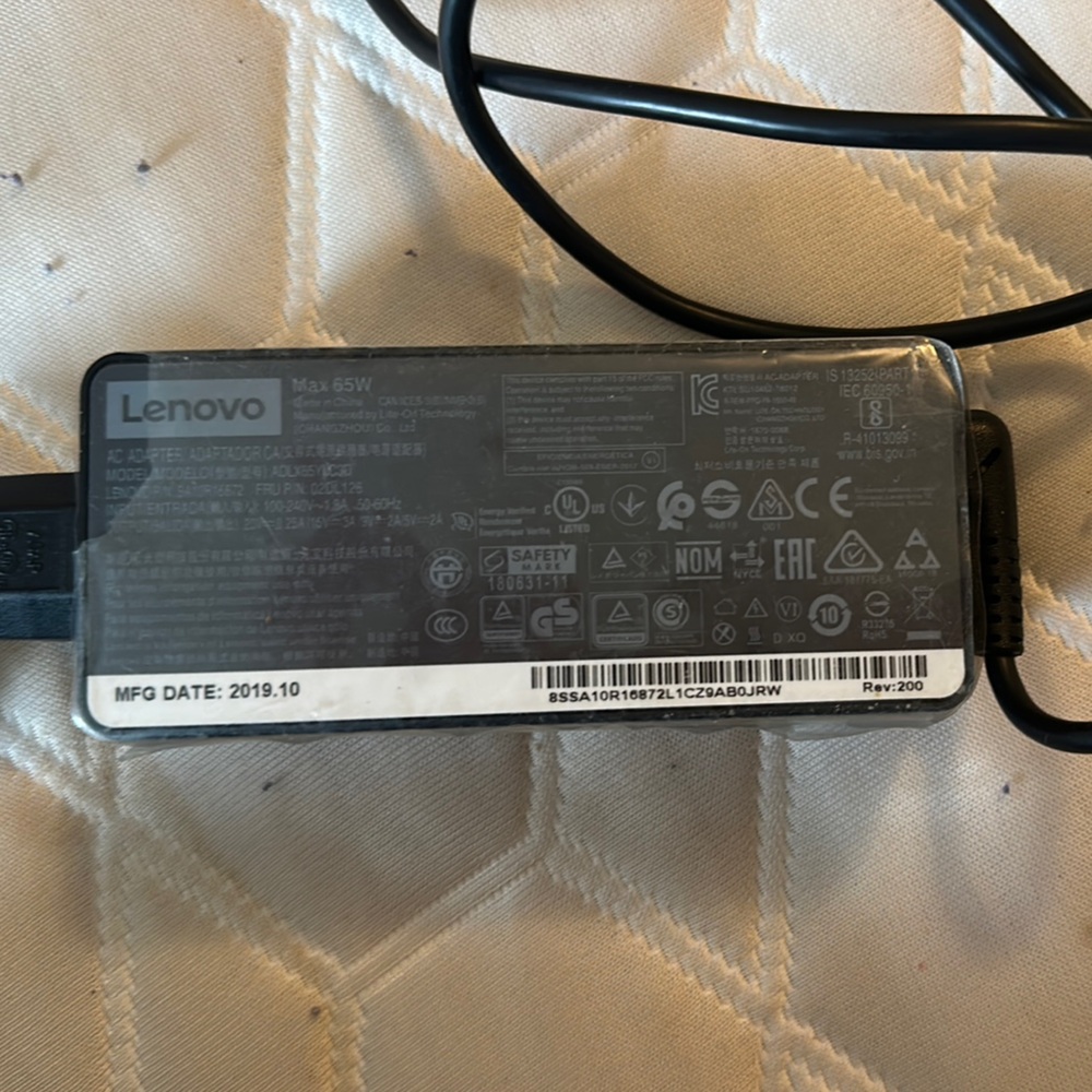 Lenovo Black Laptop Charger
